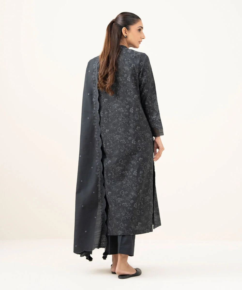 3 Piece - Embroidered Khaddar Suit