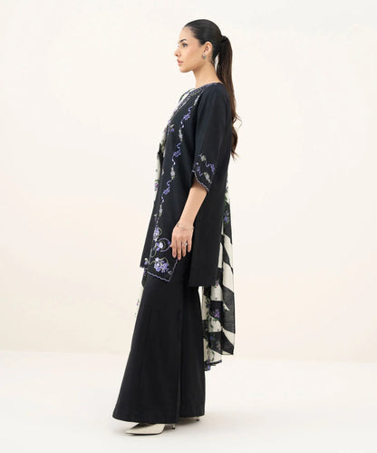 3 Piece - Embroidered Khaddar Suit