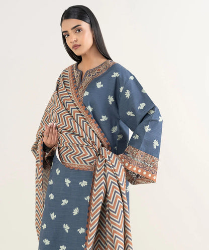 3 Piece - Printed Khaddar Suits