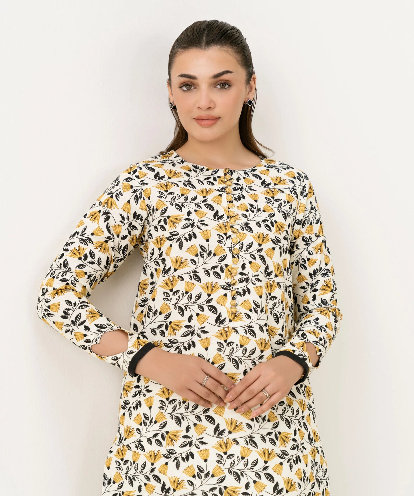 Printed Khaddar Shirt