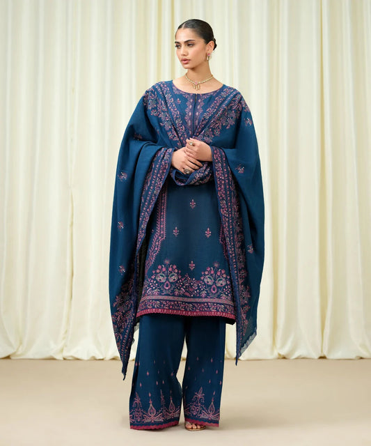 3 Piece - Embroidered Karandi Suit