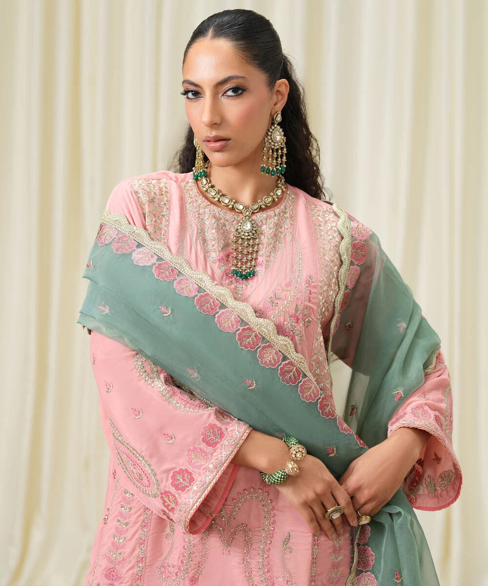 3 Piece - Embroidered Velvet Suit