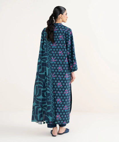3 Piece - Printed Khaddar Suit
