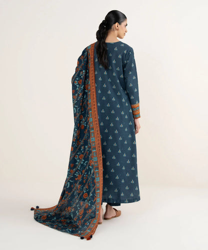 3 Piece - Printed Khaddar Suit