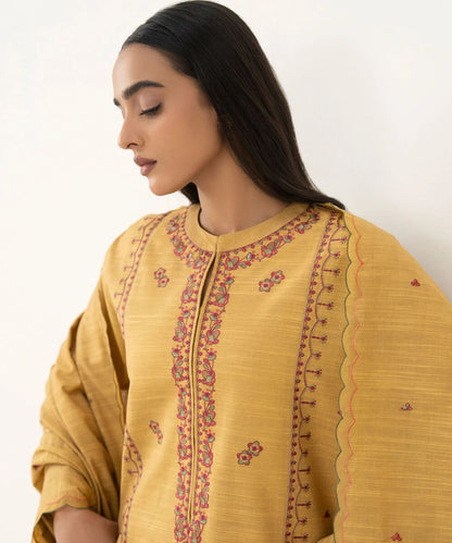 3 Piece - Embroidered Khaddar Suits