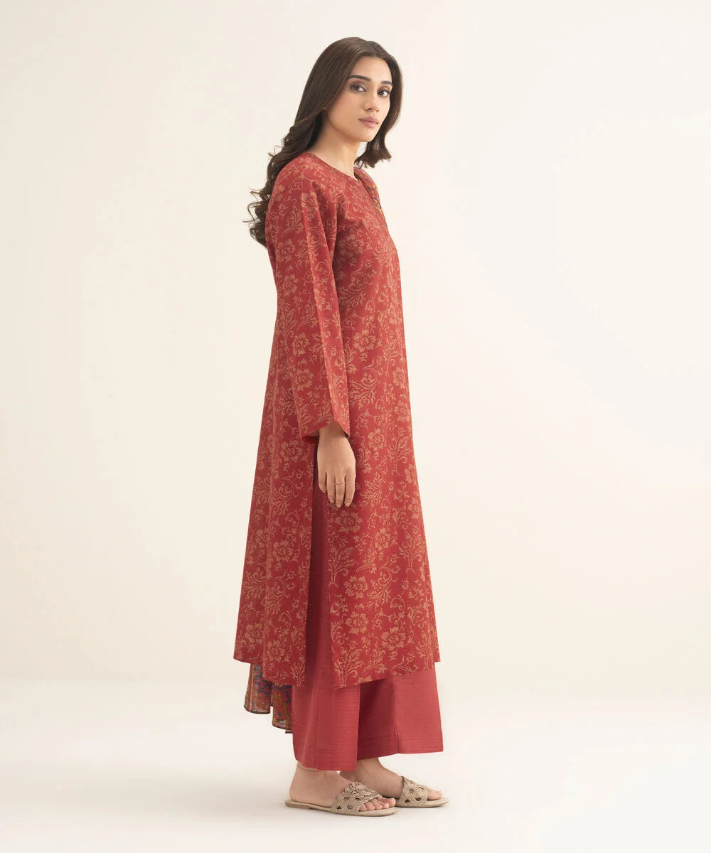 3 Piece - Printed Khaddar Suit