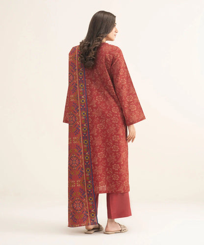 3 Piece - Printed Khaddar Suit