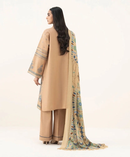 3 Piece - Embroidered Khaddar Suit
