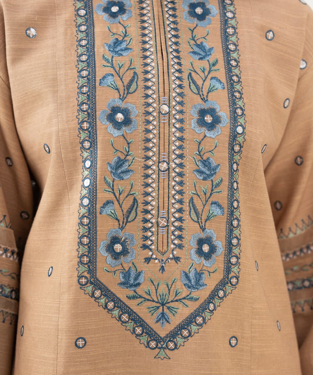 3 Piece - Embroidered Khaddar Suit