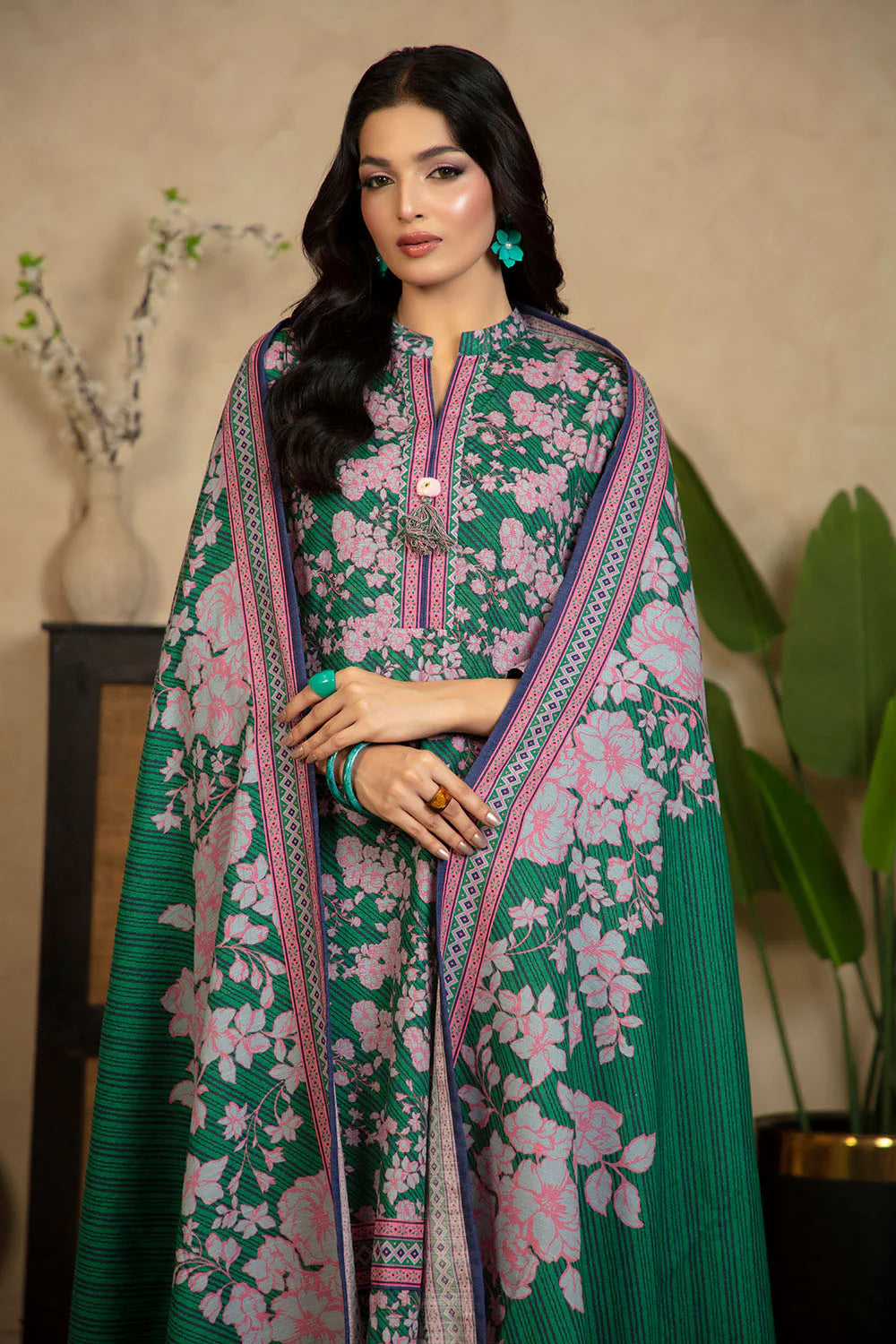 3 Piece Printed Khaddar Suit with Dupatta