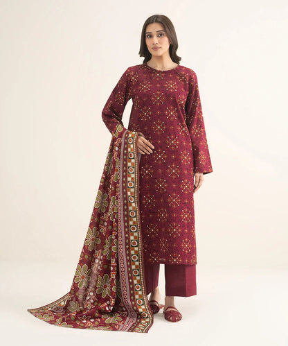 3 Piece - Printed Khaddar Suit