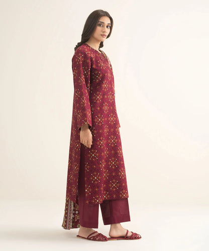 3 Piece - Printed Khaddar Suit