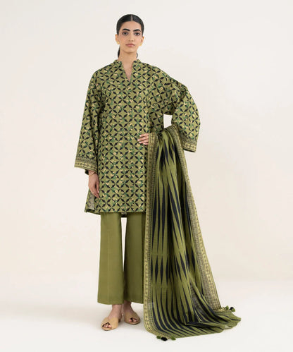 3 Piece - Printed Khaddar Suits
