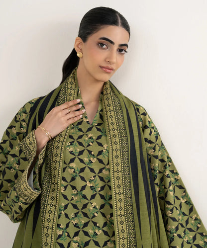 3 Piece - Printed Khaddar Suits