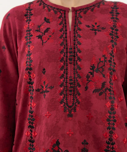 3 Piece - Embroidered Cotton Jacquard Suit