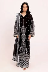 3 Piece Unstitched Embroidered Lawn Suit with Lacquer Printed Denting Lawn Dupatta