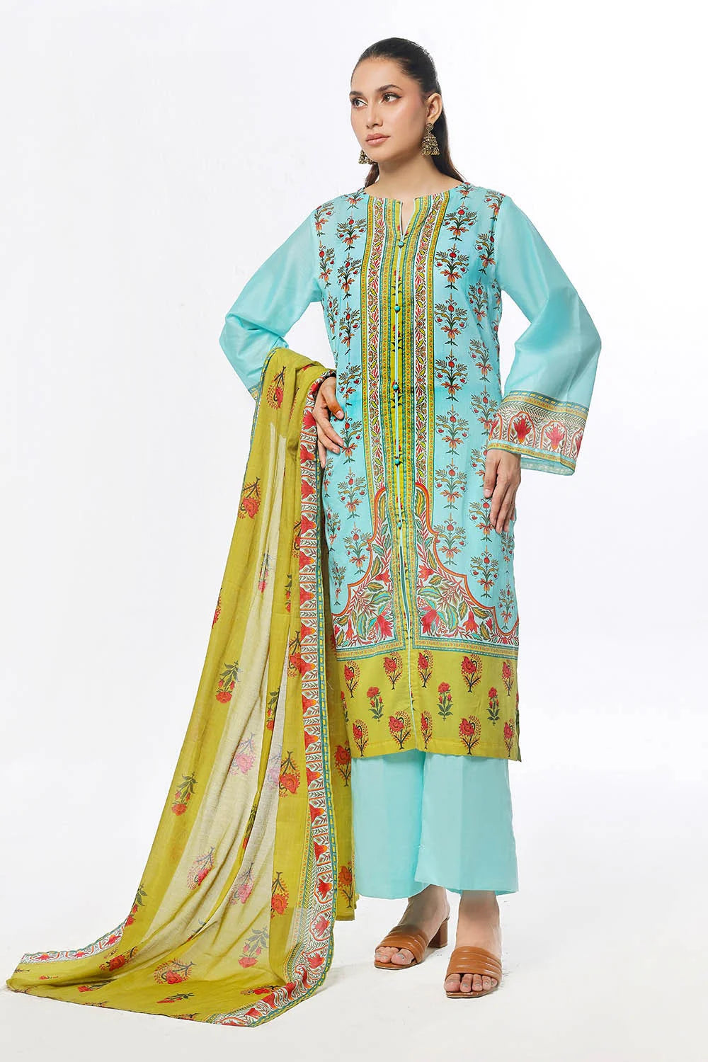 3 Piece Unstitched Printed Lawn Suit