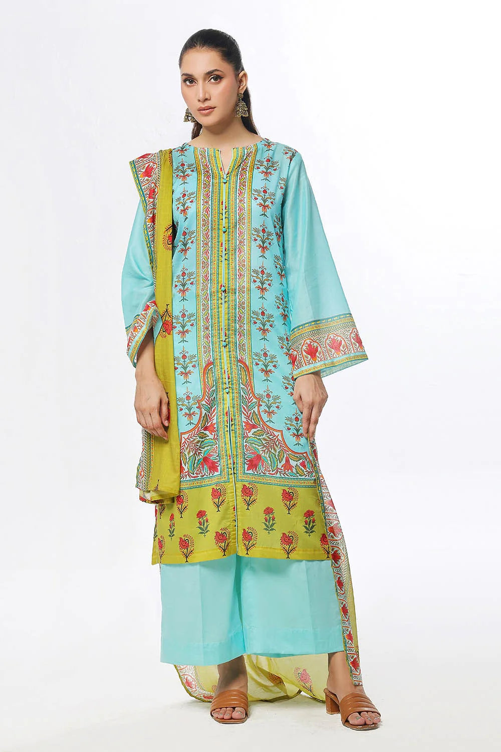 3 Piece Unstitched Printed Lawn Suit